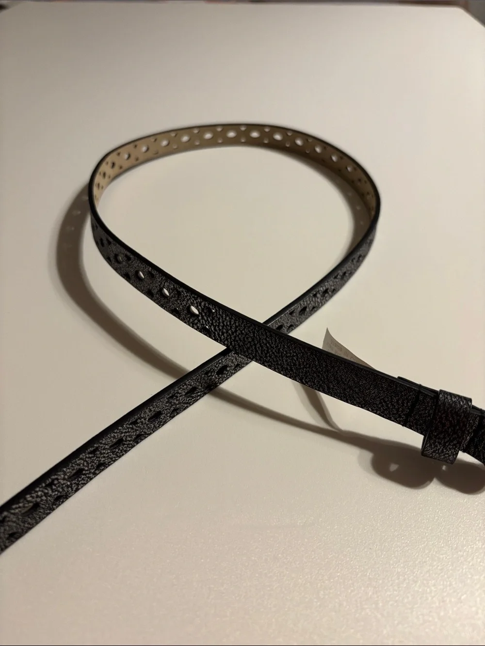 Women’s Sonoma Goods For Life  Size XL silver perforated skinny belt new
